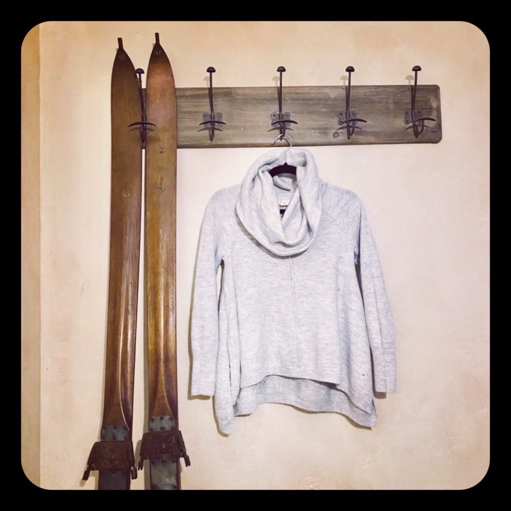 🦙3/$50 Alpaca Grey Asymmetrical Sides Oversized FOR THEE Turtleneck Sweater-S/M